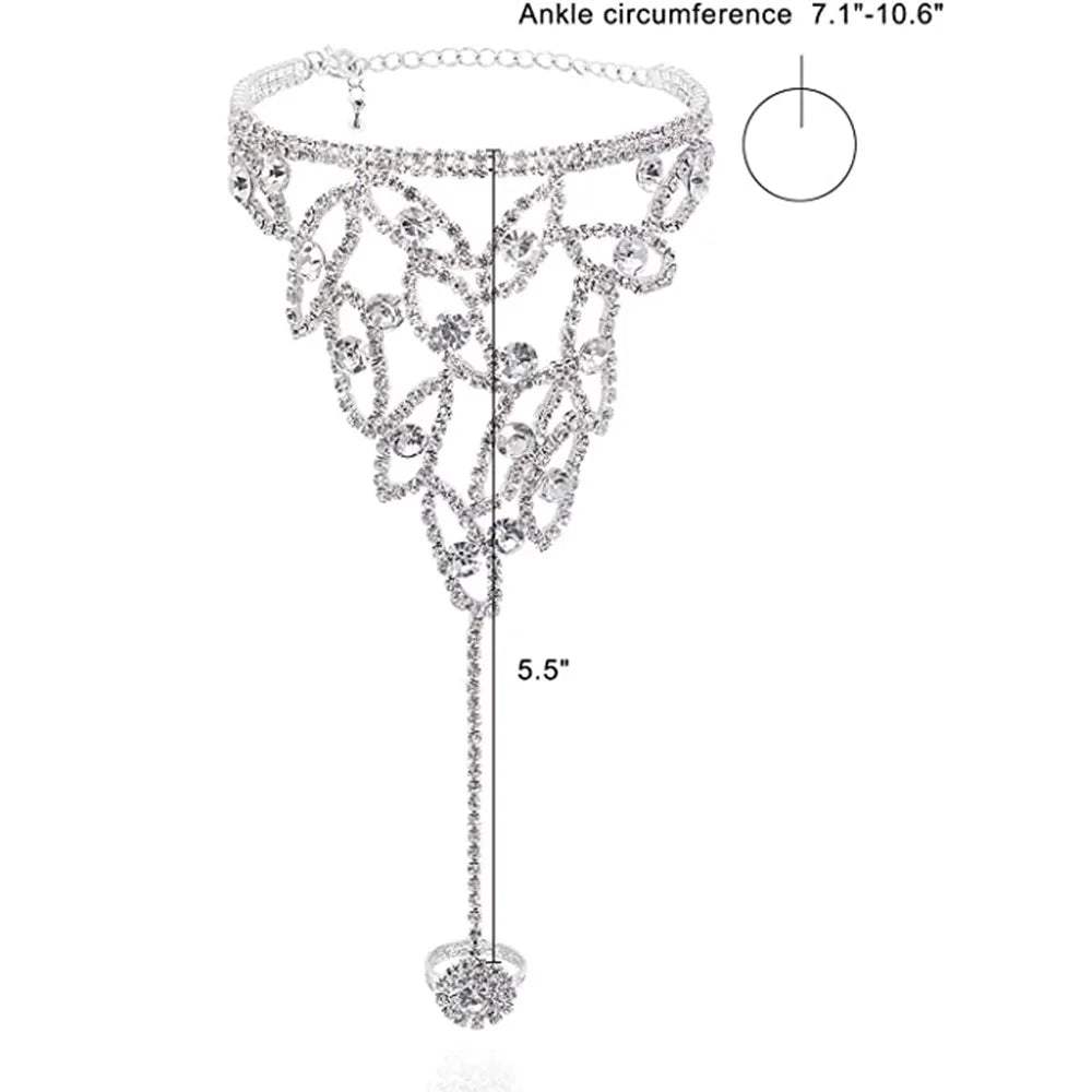 Stonefans 1PCS Fashion Finger Anklet Bracelet for Women Festival Accessories Barefoot Sandal Anklet Boho Jewelry Wholesale