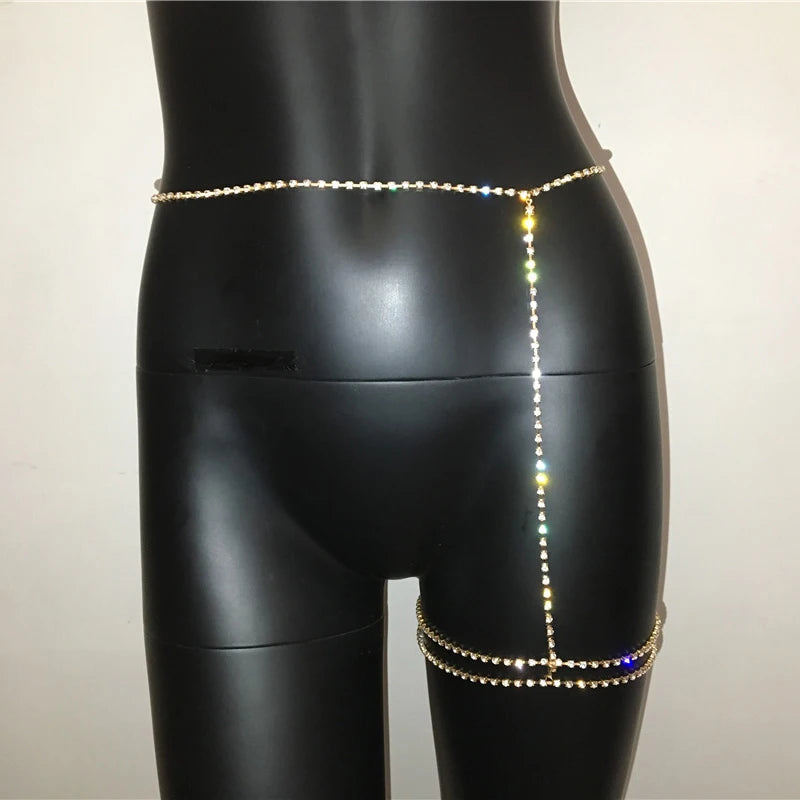 Sexy Metal Body Chain  Hollow Out Bling Rhinestone Patchwork Cover Up, Waist Leg Chain, Festival Accessories For Hot Body Chains