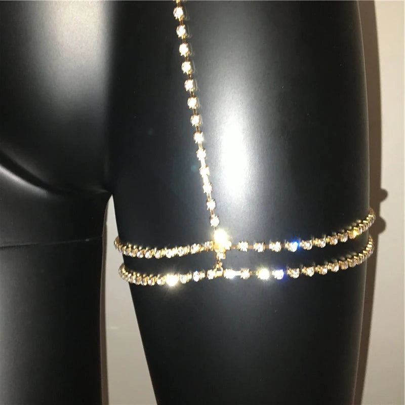 Sexy Metal Body Chain  Hollow Out Bling Rhinestone Patchwork Cover Up, Waist Leg Chain, Festival Accessories For Hot Body Chains