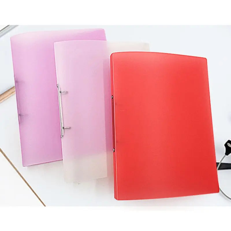 D5QC A4 Ring Binder Colorured Transparent Loose-Leaf Paper File Folder School Office Document Storage Supply