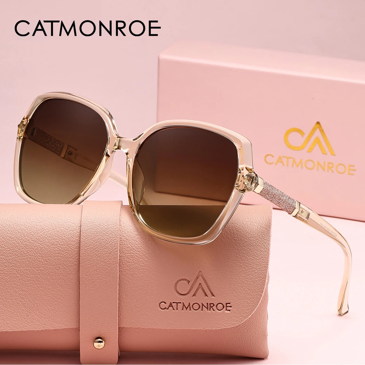 CATMONROE Luxury Polarized Women Sunglasses, Chic Butterfly Frame With Pretty Pink Gift Box Fashion, The Best UV400 Sun Glasses Apparel Accessories