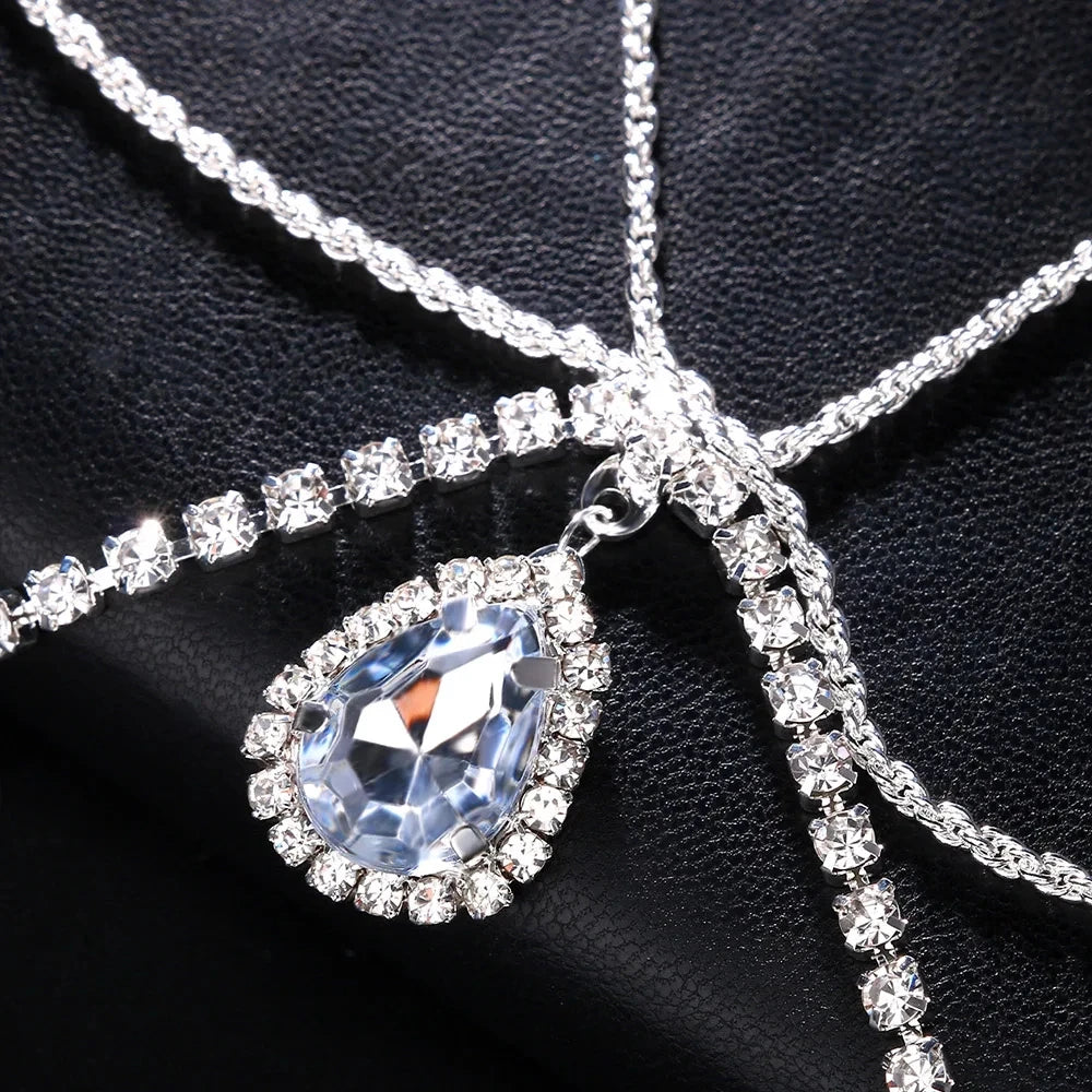 Unique Rhinestone Shoulder Chain Wedding, Pretty Bridal Jewelry, Kind Sexy Shoulder Body Chain Bling, Crystal Water Drop Necklace For Girls, The Best Christmas Gift for Girls