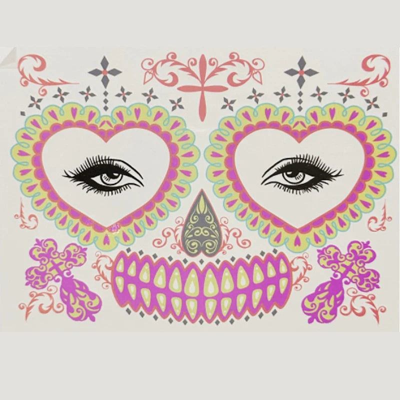 Face Festival Tattoo Costume Party Stickers Halloween Waterproof Temporary Tattoo Stickers Makeup Body Dress Up Decoration
