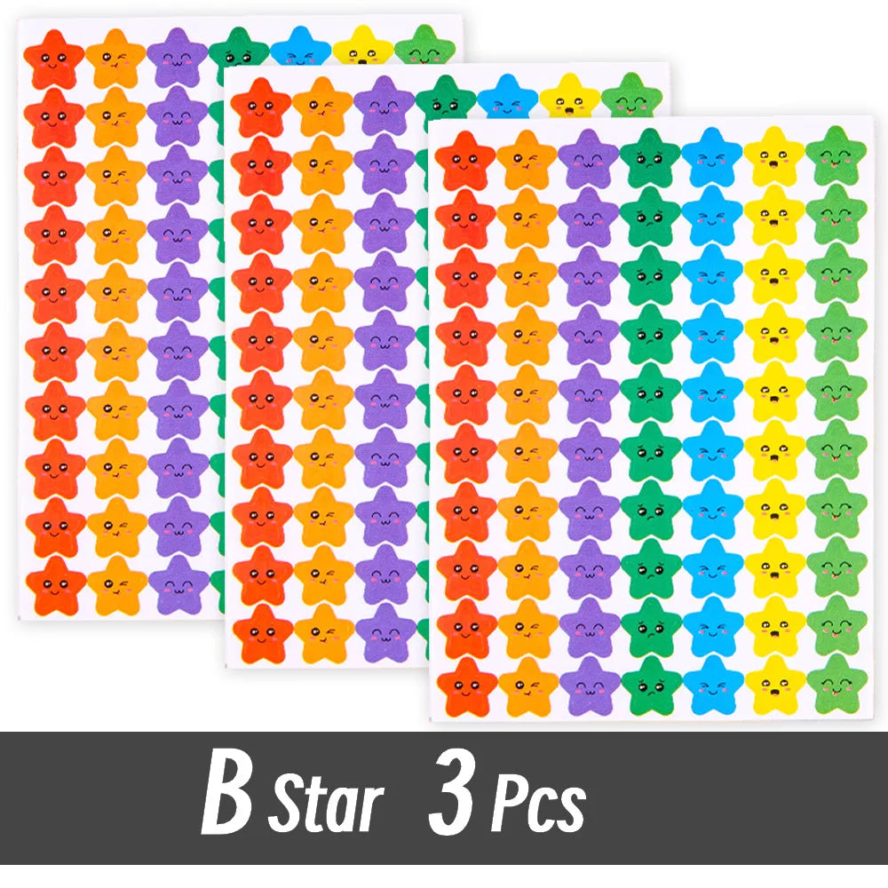 4200 Sheet Heart/Circle/Stars Reward Sign Stickers Pack DIY Skateboard Suitcase Stationery Decals Decor Phone Laptop Gift Toys