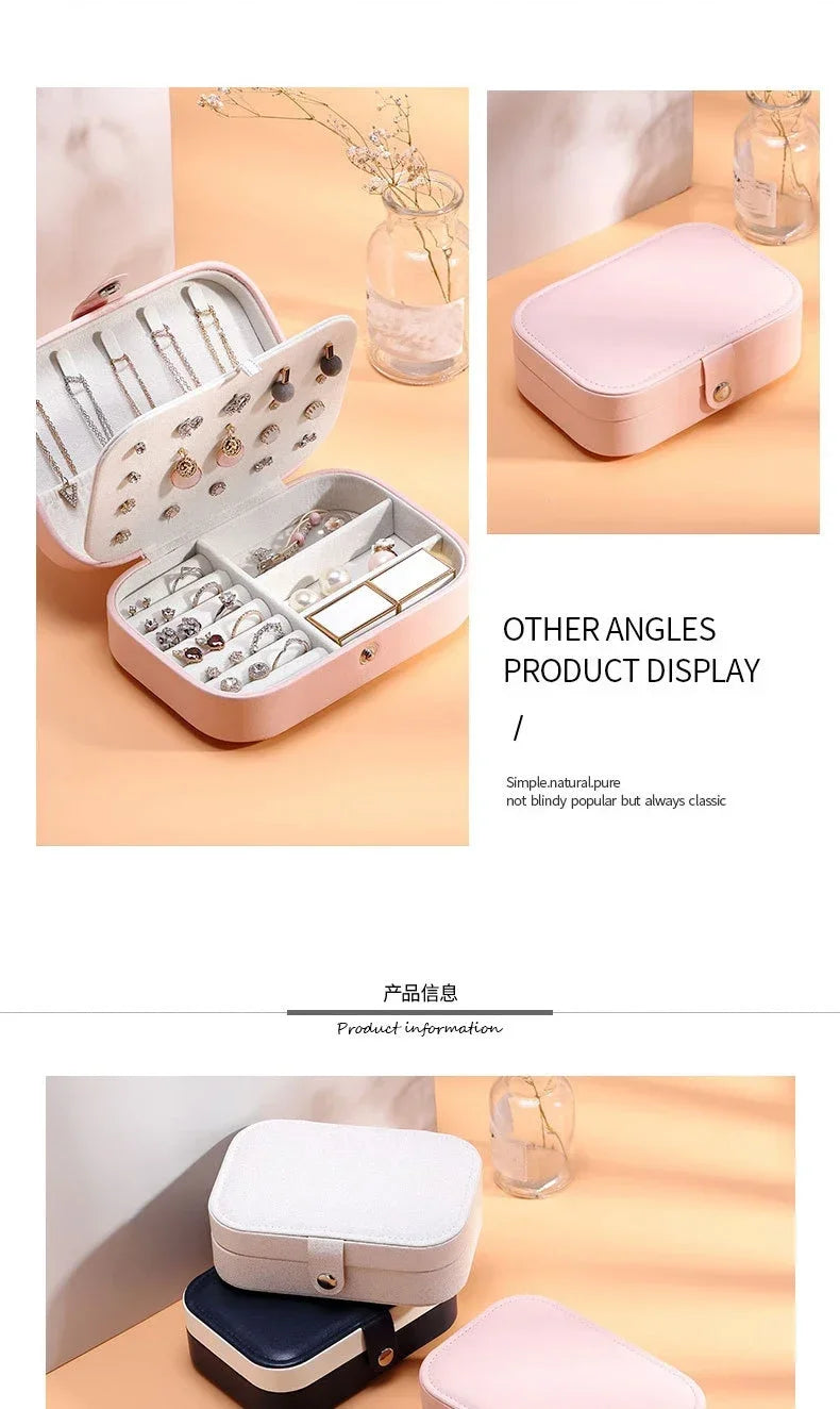 Portable Jewelry Box Jewelry, Beautiful Boxes Button Leather Storage Zipper Jewelers, The Best Gift For Her, Kind Travel Organizer Storage Case For Accessories And Make Up, The Best Organizer Accessories For Home