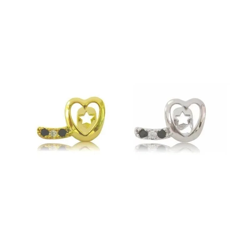 Nice Hollowed Out Heart Grillz Teeth, Horizontal Bar Zircon Tooth Caps Women Men, Unisex Jewelry Accessories