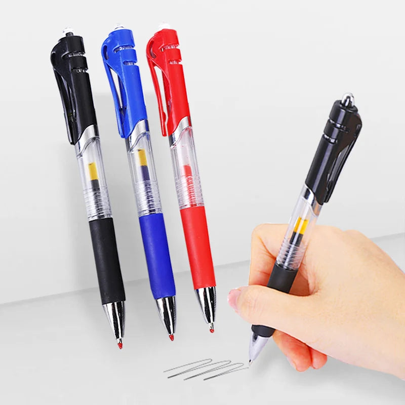 Retractable Ballpoint pen Set Black/red/blue ink for writing 0.5mm Gel Pen refills Office accessories school supplies Stationery