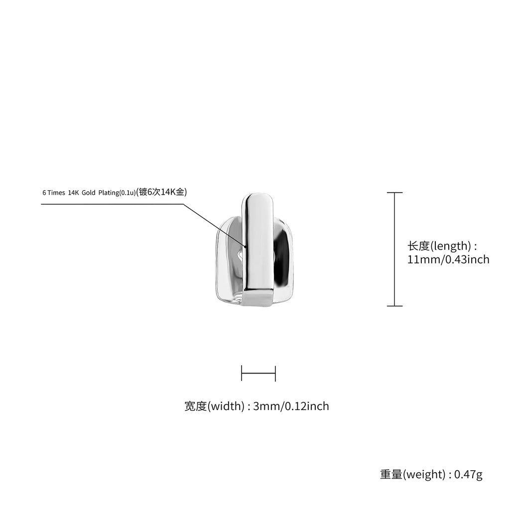 Nice Hip Hop Simple Glossy Long Stick Teeth Grillz 14K Gold Plated Vertical Bar Tooth Caps For Women Men Body Punk Jewelry