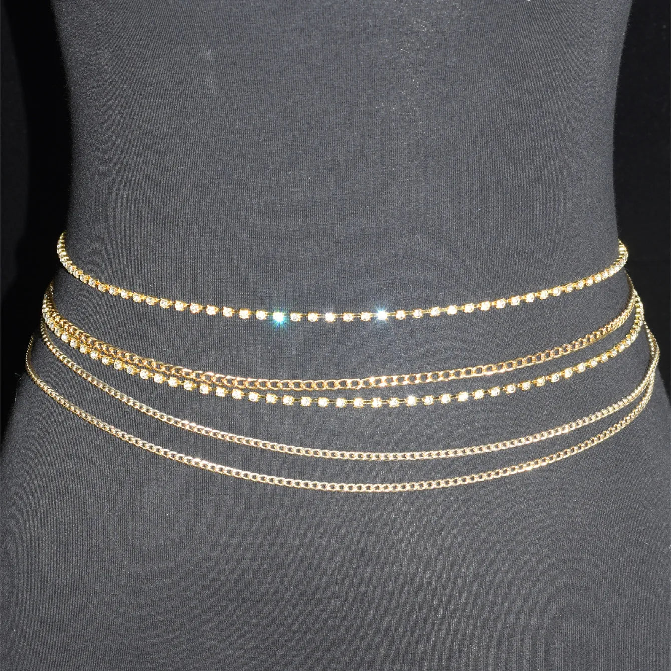 Sexy Shiny Women's Body Jewelry, Fashion Love Crystal Waist Chain With Rhinestone Music, Unique Beach Party Clothing Accessories