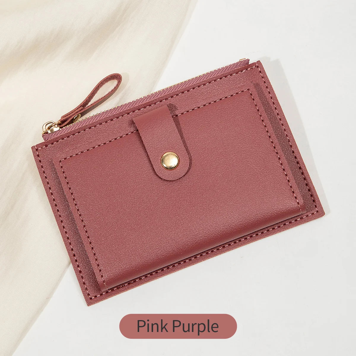 Adorable Minimalist And Fashionable Women's Short Card Bag, Thin Mini PU Leather Wallet, Amazing women's credit card holder wallet, Stunning Trendy Practical Gift For Cute Girls, Lovely Pink Wallet, Nice Blue Color, Kind Pink