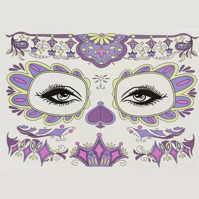 Face Festival Tattoo Costume Party Stickers Halloween Waterproof Temporary Tattoo Stickers Makeup Body Dress Up Decoration