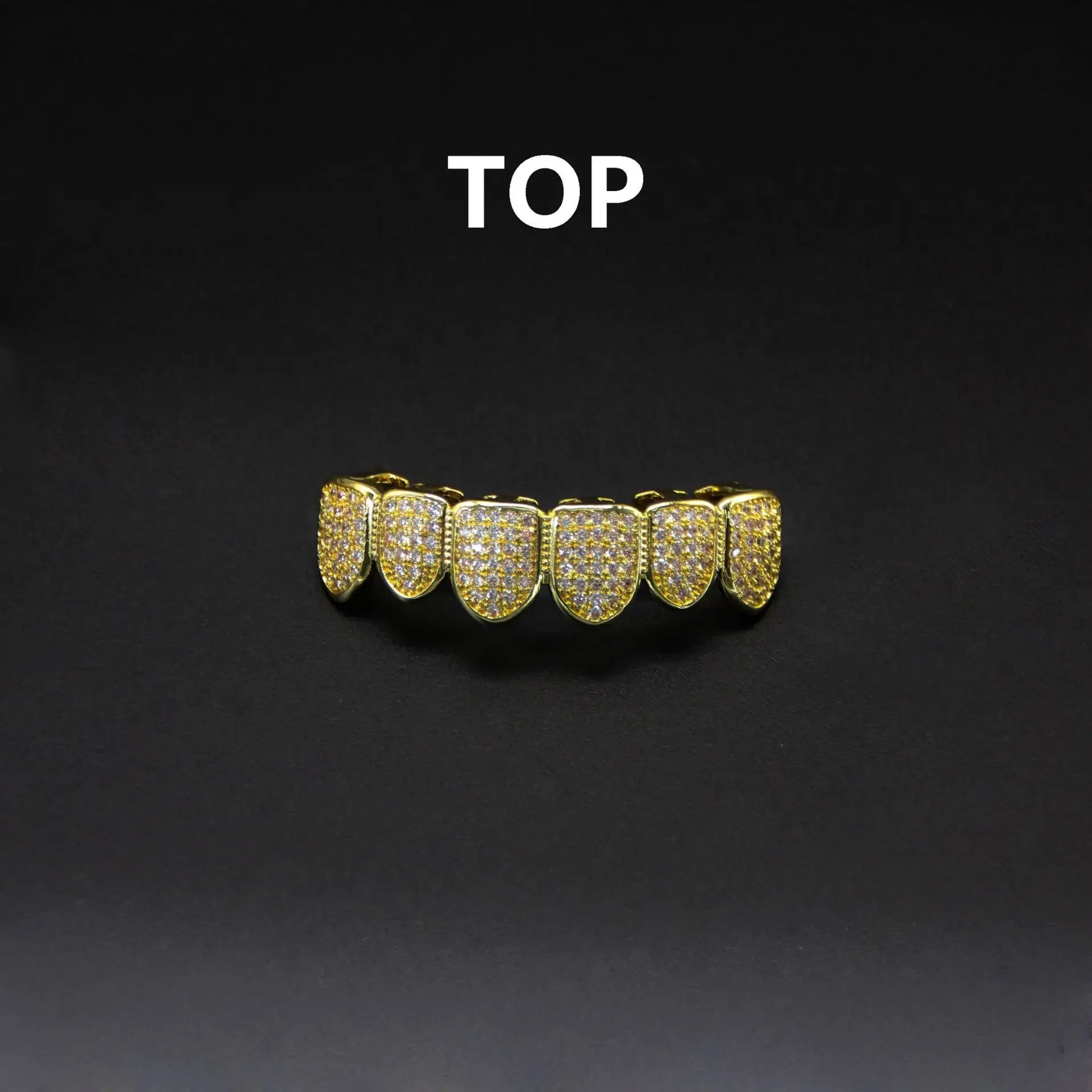New Hip Hop CZ Teeth Set For Unisex Top And Bottom Mouth, Gold And Silver Color Teeth, Trendy Tooth Cap Removable Dental, Fashion Jewelry Gift