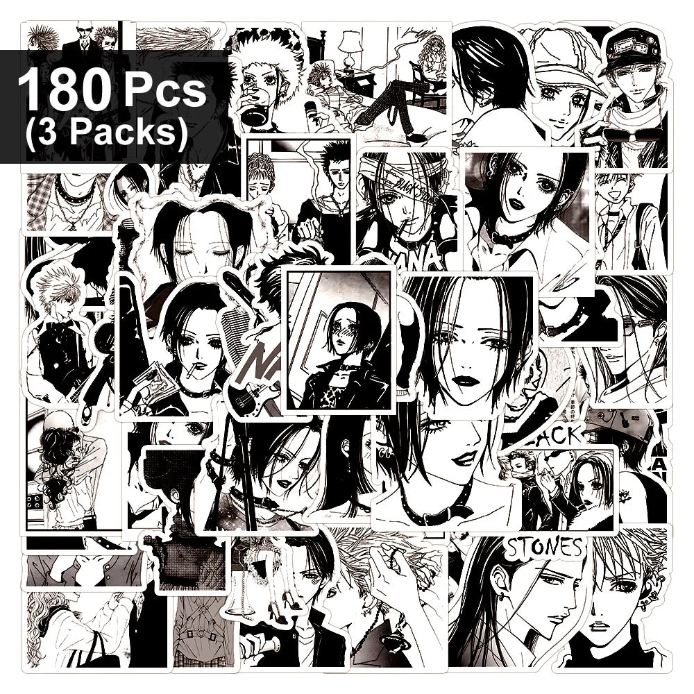 30/60/180p Anime NANA Stickers Cool Graffiti Decals DIY Decoration For Phone Laptop Stationery PVC Waterproof Sticker Toys Gift