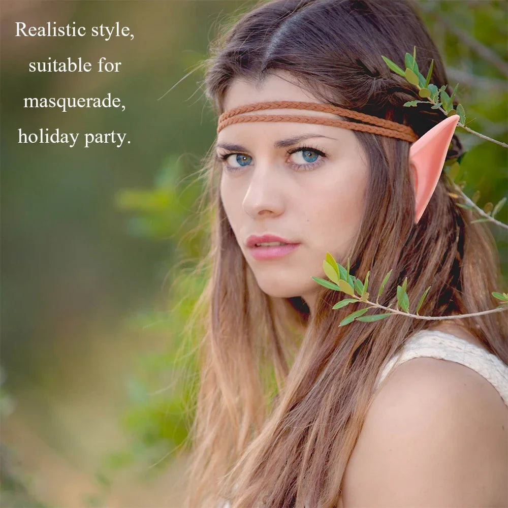 Mysterious Angel Elf Ears Latex Ears for Fairy Cosplay Costume Accessories Halloween Decoration Photo Props Adult Kids Toys