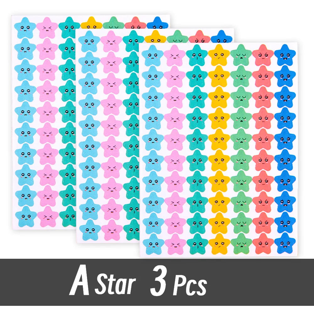 4200 Sheet Heart/Circle/Stars Reward Sign Stickers Pack DIY Skateboard Suitcase Stationery Decals Decor Phone Laptop Gift Toys