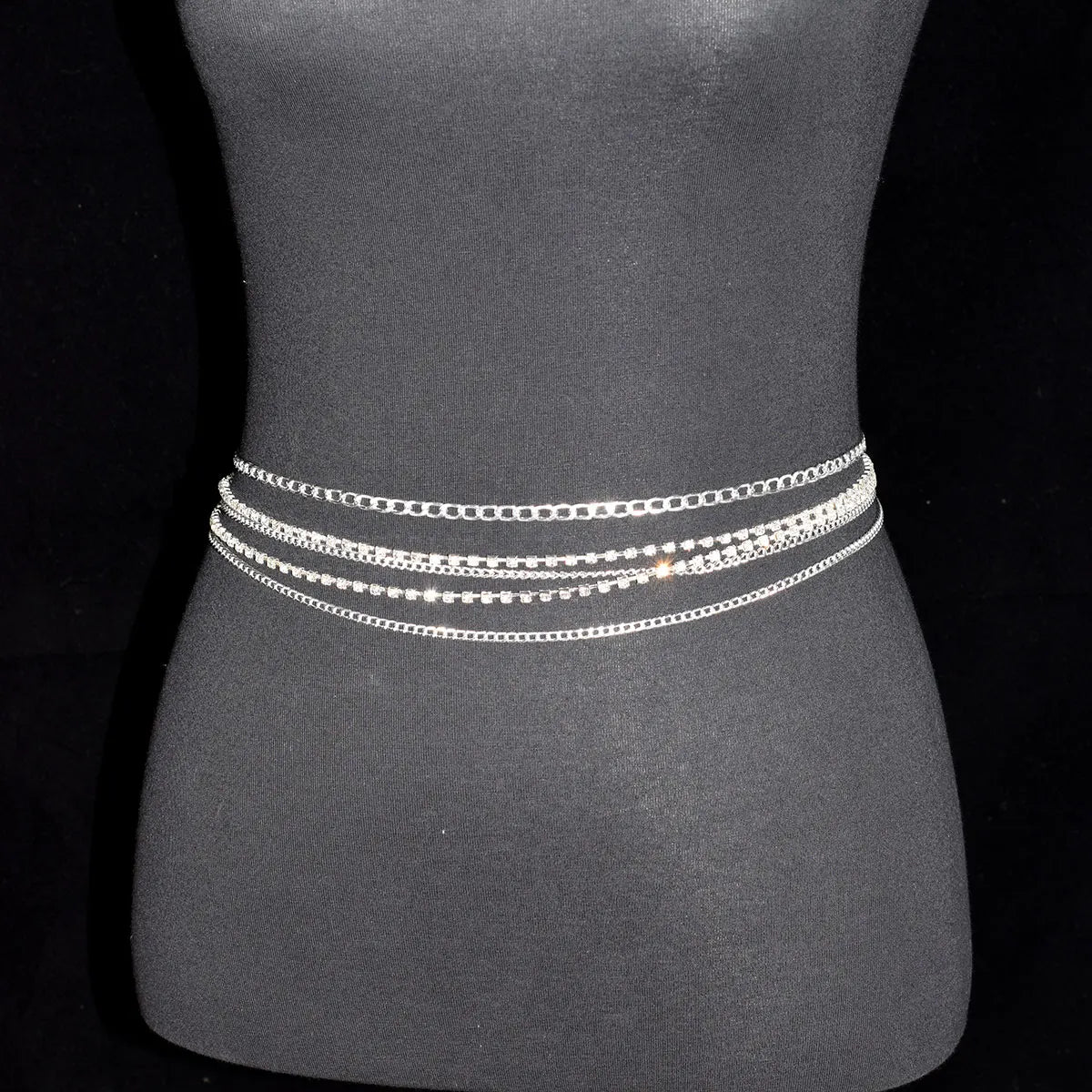 Sexy Shiny Women's Body Jewelry, Fashion Love Crystal Waist Chain With Rhinestone Music, Unique Beach Party Clothing Accessories