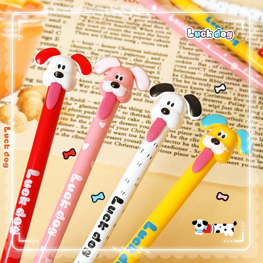 The Best Kawaii Stationery Aesthetic stationery supplies school items carton dog gel pens, cute Funny pens Ballpoint pen For Children, Elegant pens Gift For Students