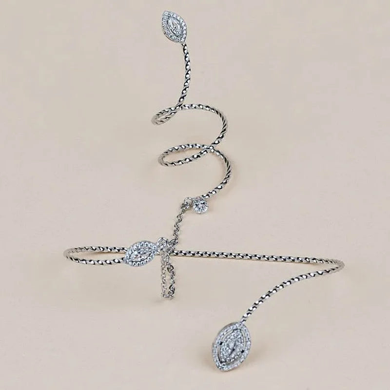 Stonefans Fashion Hand Palm Ring Bracelet Chain Bangle for Women New Rhinestone Link Finger Bracelet Jewelry Crystal Accessories