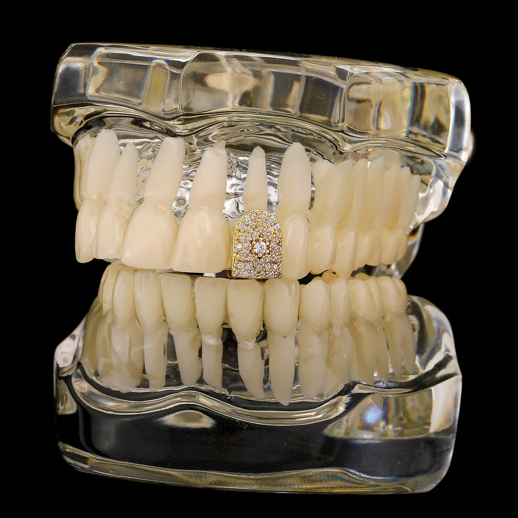 Pretty Hip Hop Single Purple Sun Zircon Teeth, Grillz Dental Grills Silver Color, CZ Stone Tooth Caps For Cute Girls, New Gift Jewelryelry