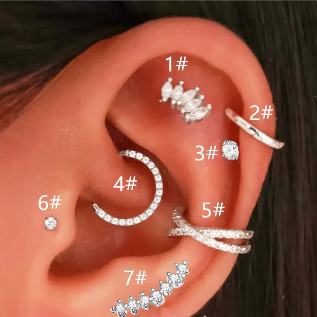 Tragus Helix Ohrring Für Frauen Zirkon Cluster Stern Knorpel Hoop Ohrring Ohr Clip Edelstahl Schmuck