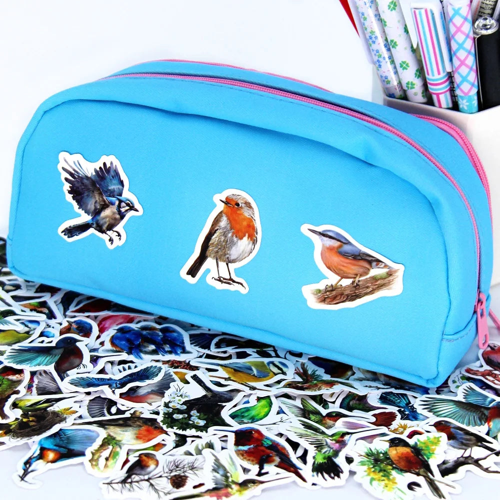 Cute Stickers Pack Kawaii Birds Aesthetic Stationery Supplies Lot Office School Teacher Scrapbooking Supplies Korean Paper Txt