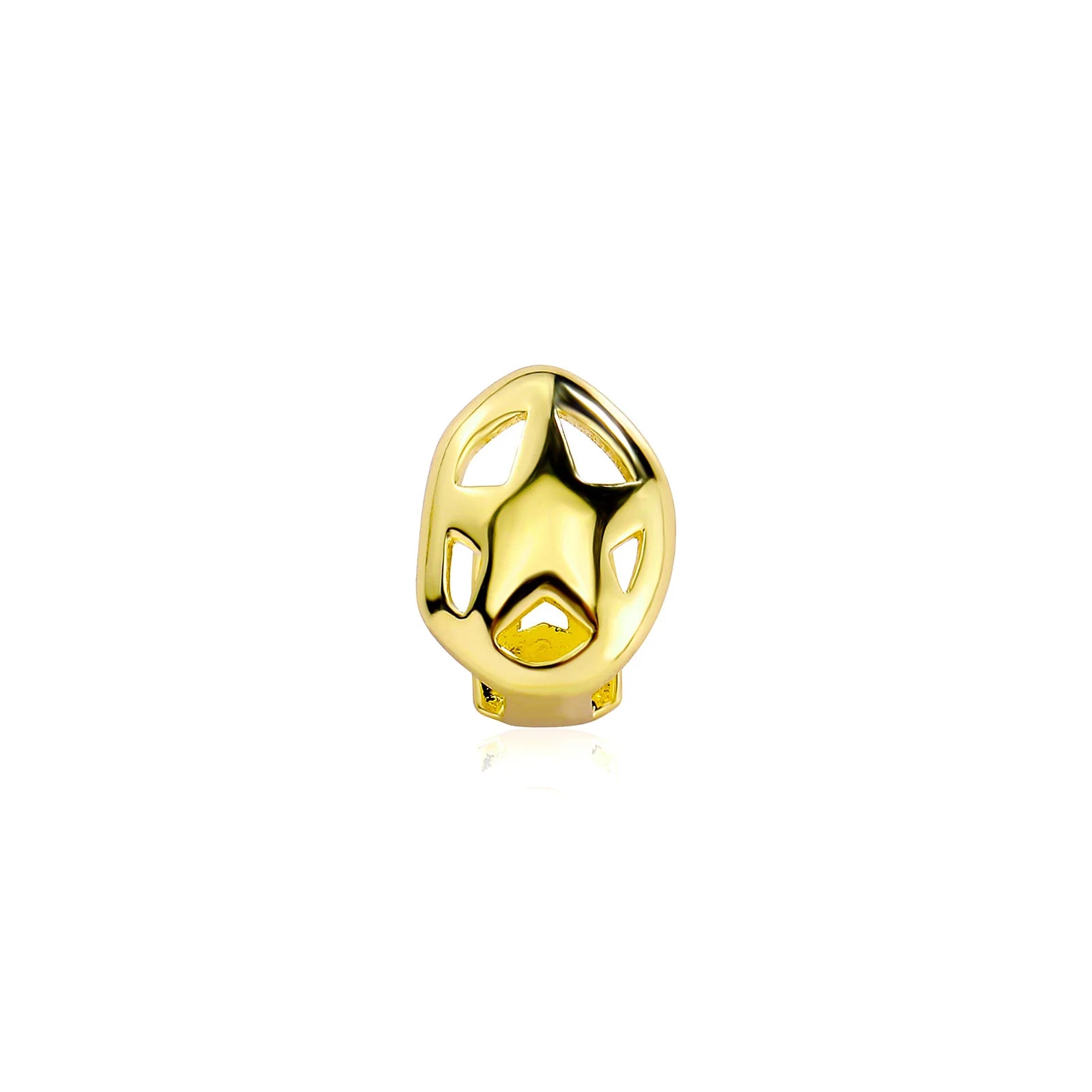 TOPGRILLZ Hip Hop Single Star Teeth Grillz Braces Vintage Glossy Hollow Tooth Caps For Women Men Couple Jewelry Cosplay Gift