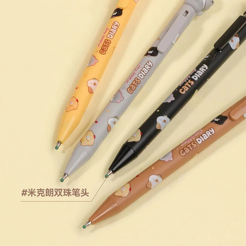 2pcs/box Kawaii stationery office accessories School supplies kit Gift Cat Cute pens aesthetic Black Ink Gel Pen Ballpoint pen