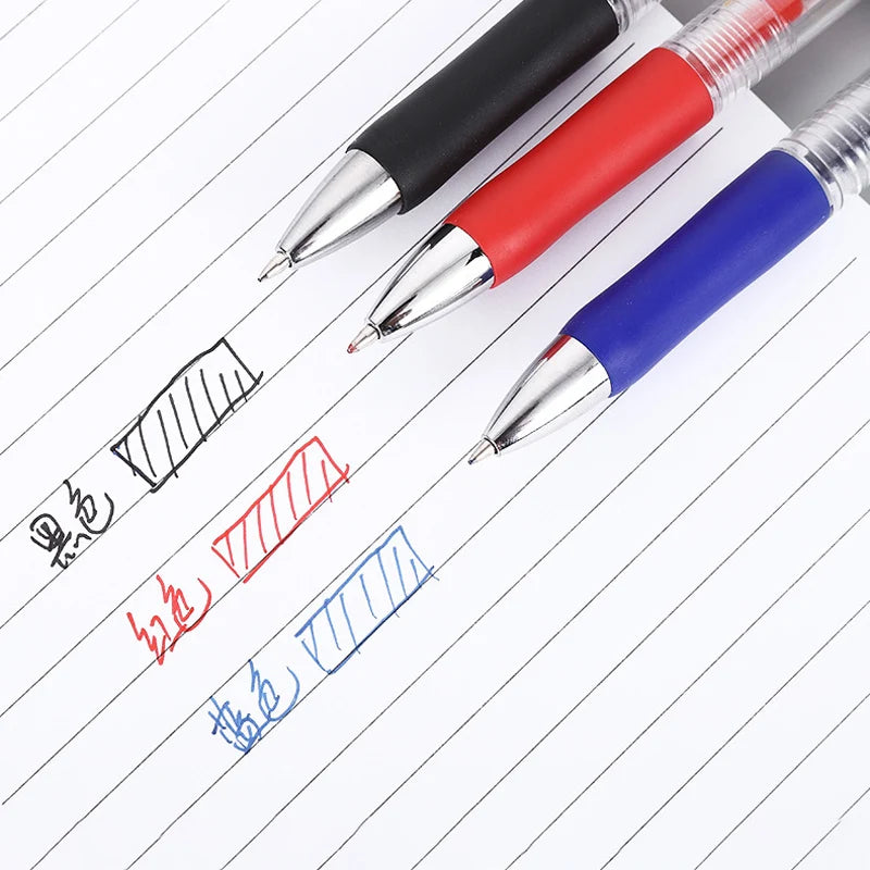 Retractable Ballpoint pen Set Black/red/blue ink for writing 0.5mm Gel Pen refills Office accessories school supplies Stationery