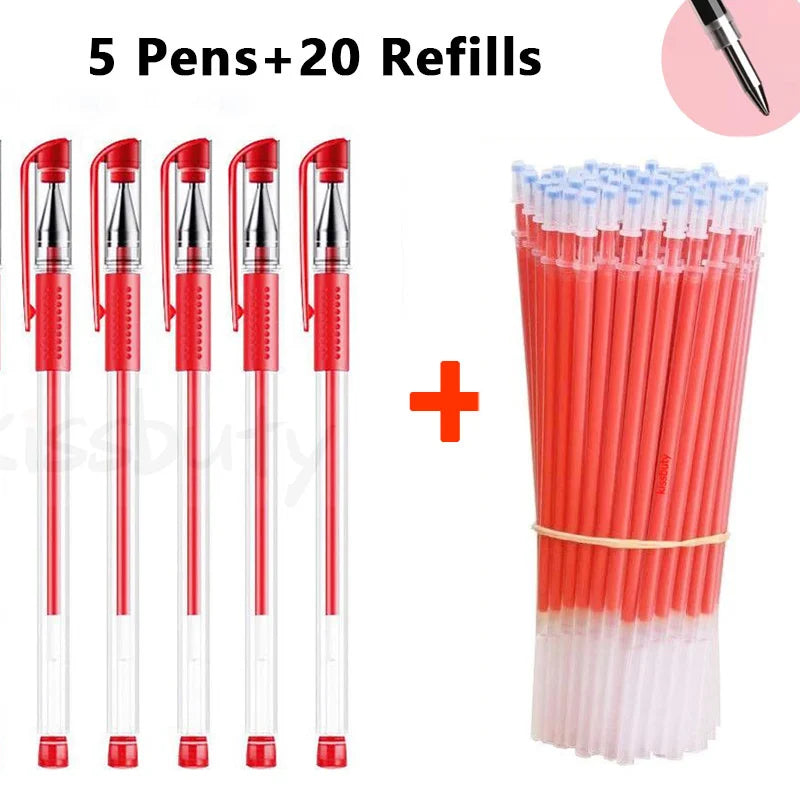Retractable Ballpoint pen Set Black/red/blue ink for writing 0.5mm Gel Pen refills Office accessories school supplies Stationery