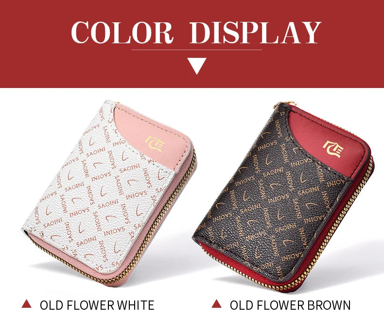 New Girl's Small Wallet Premium Sense Personality Lady, Credit Card Holder Fashion Multi-Slot Zipper Credit Card Wallet  Women's