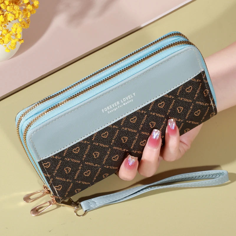 Stylish Classic Wallet, Large Capacity Clutch Purse With Zipper, Card Holder With 8 Slots And Multiple Compartments, Elegant Hand Clutch