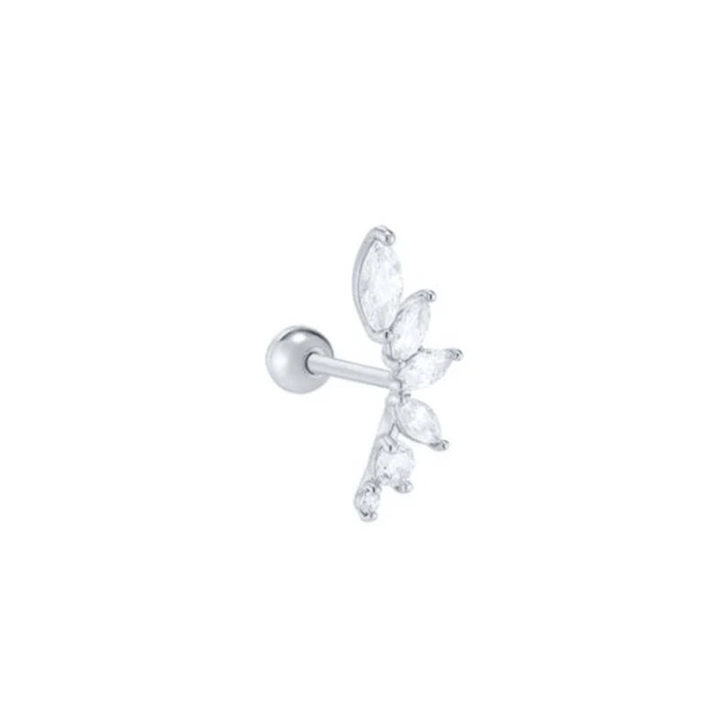 925 Sterling Silver 1pc, Geometry Multi Piercing Stud Earrings For Women, K Gold Simple Elegant Tassel Jewelry, beautiful Gift