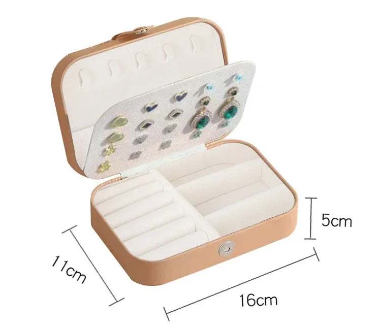 Portable Jewelry Box Jewelry, Beautiful Boxes Button Leather Storage Zipper Jewelers, The Best Gift For Her, Kind Travel Organizer Storage Case For Accessories And Make Up, The Best Organizer Accessories For Home