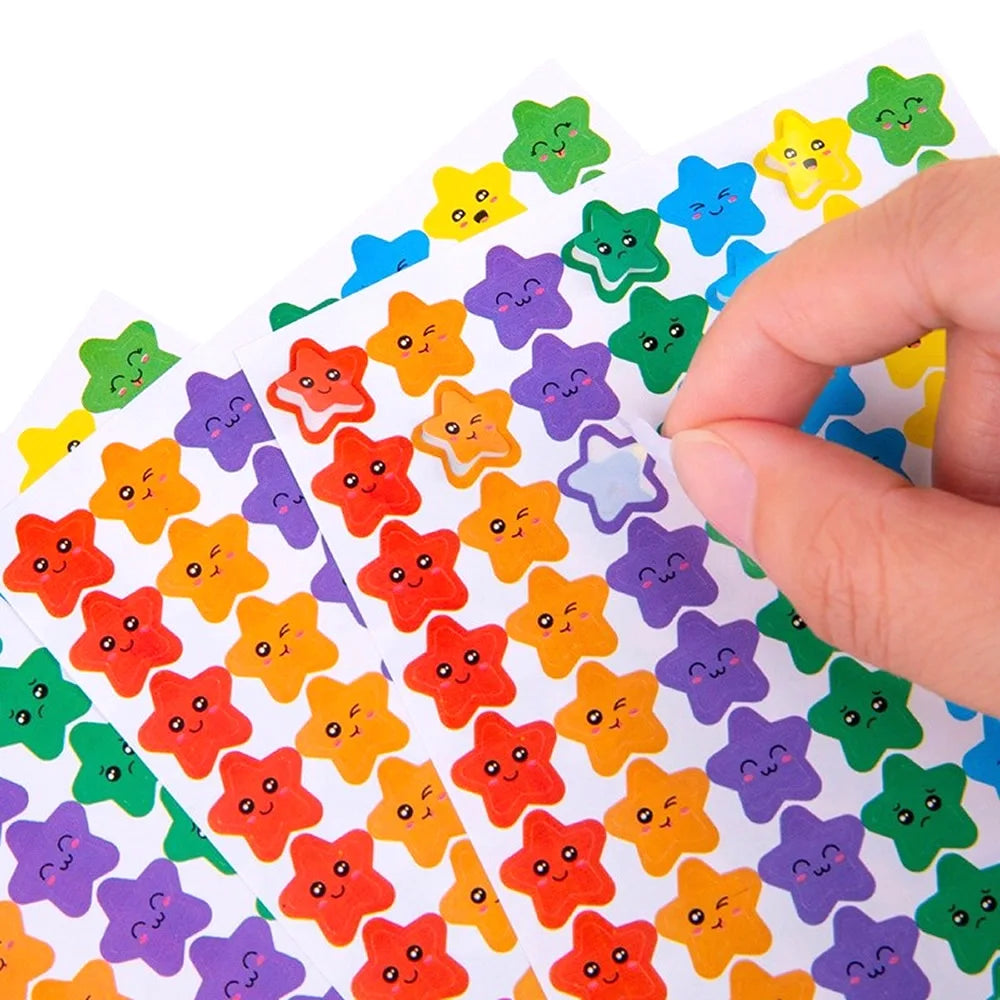 4200 Sheet Heart/Circle/Stars Reward Sign Stickers Pack DIY Skateboard Suitcase Stationery Decals Decor Phone Laptop Gift Toys