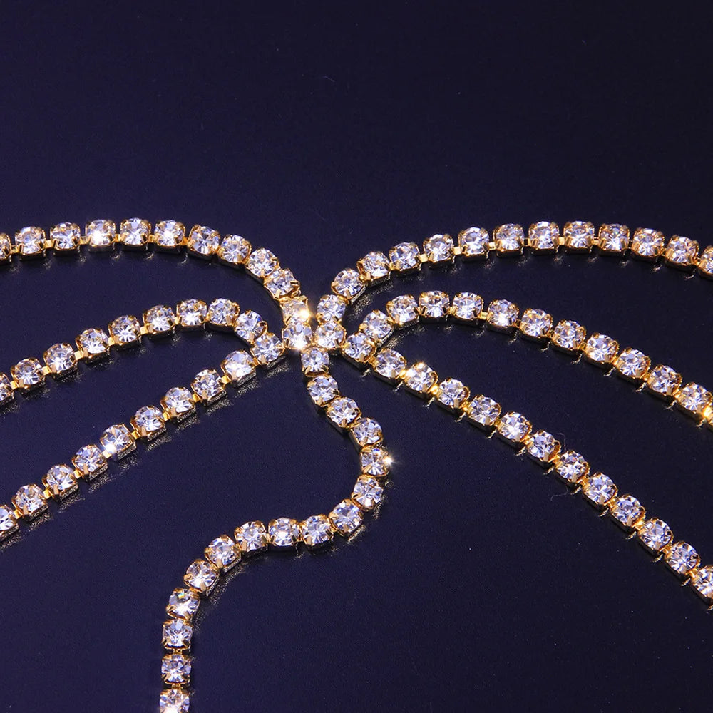 Fashion Layered Head Chains, Cover Face Jewelry, Women Halloween Dance Party Bling Crystal Veil Face Chain, The Best Carnival Gift