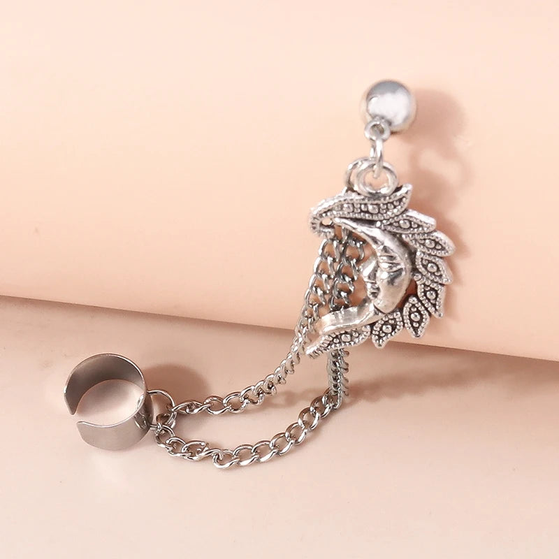Charm Bohemian Pearls Stone Ear Cuff, Wrap Stud Clip Earrings For Girl, Trendy Earrings Jewelry Bijoux