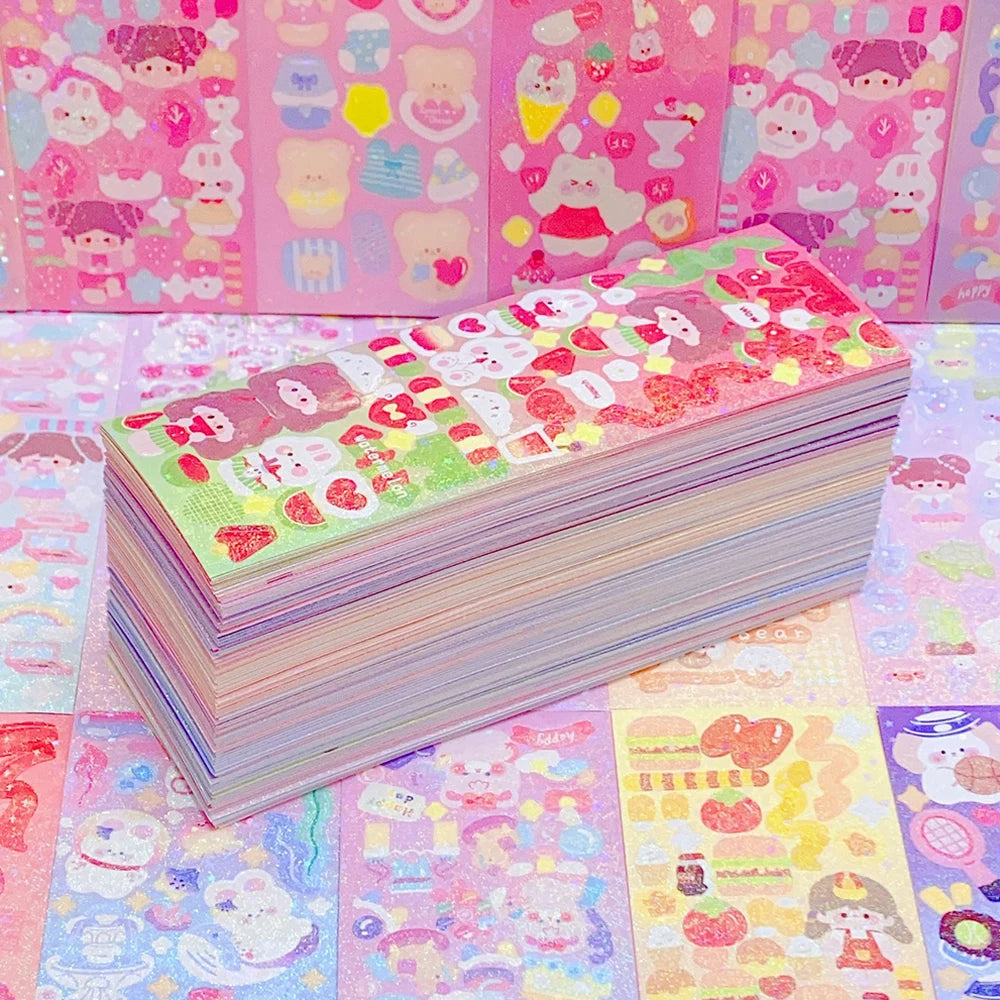 200p Kawaii Stickers for Kids, Cute Stationary Aesthetic Diary Decoration Art Supplies Stickers for Scrapbooking, Beautiful Gifts Sticker
