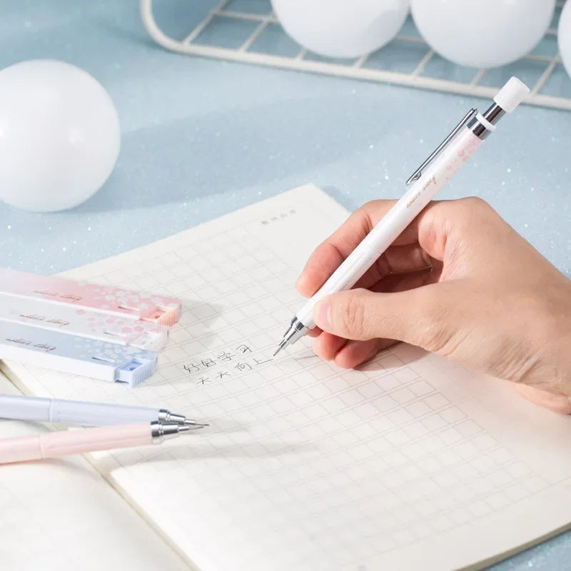 6Pcs/set Kawaii Lovely Fresh Cherry Sakura Mechanical Pencil  0.5mm Automatic Pencil for Student School Office Supplies