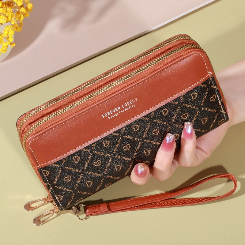 Stylish Classic Wallet, Large Capacity Clutch Purse With Zipper, Card Holder With 8 Slots And Multiple Compartments, Elegant Hand Clutch