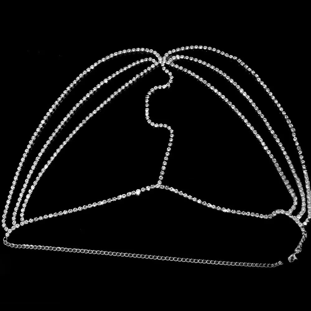 Fashion Layered Head Chains, Cover Face Jewelry, Women Halloween Dance Party Bling Crystal Veil Face Chain, The Best Carnival Gift