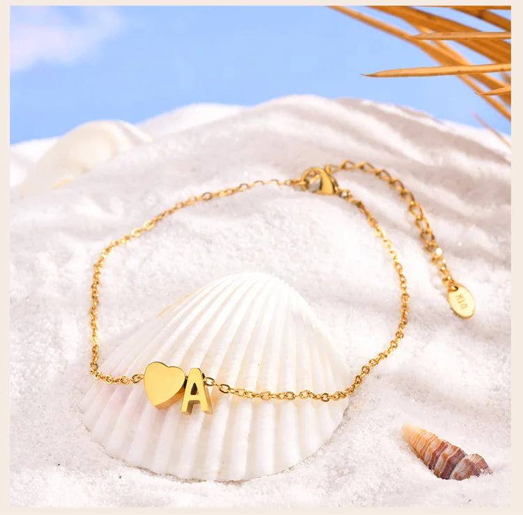 All Letters Anklet, Women Heart Initial Anklet Bracelets Adjustable Beach Jewelry Hypoallergenic Stainless Steel Personalized Name Foot Chain Anklet
A Anklet, B Anklet, C Anklet, D Anklet, E Anklet, F Anklet, G Anklet, H Ankl