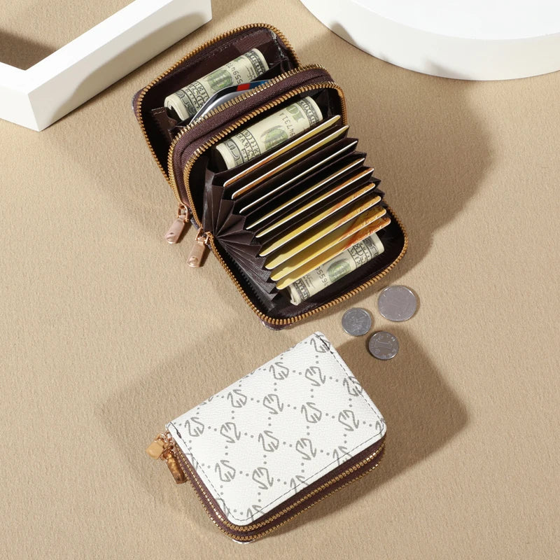 European and American style card bag for women, multi-slot, exquisite, high-end, compact ID bag, large-capacity driver's license