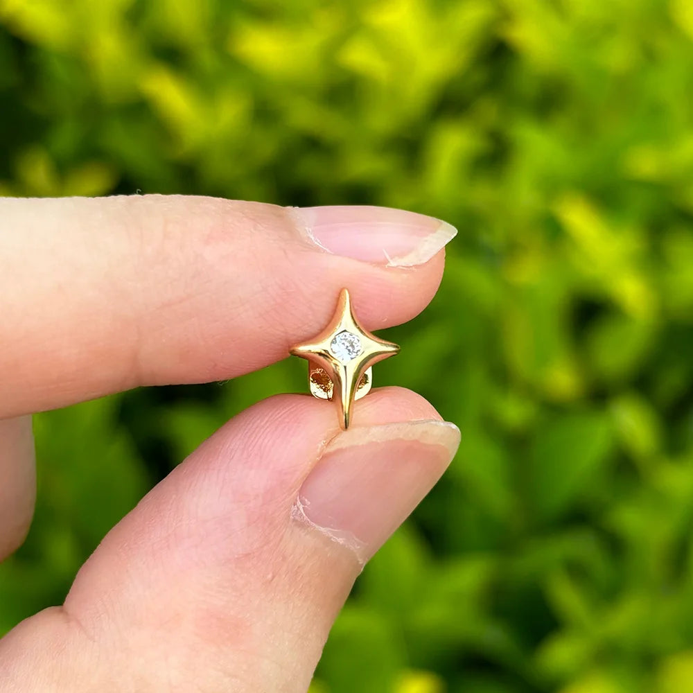 RACHELZ Hip Hop Cute CZ Stone Star Teeth Grillz Braces Gold Color Y2K Elegant Shiny Zircon Tooth Caps For Women Men Punk Jewelry