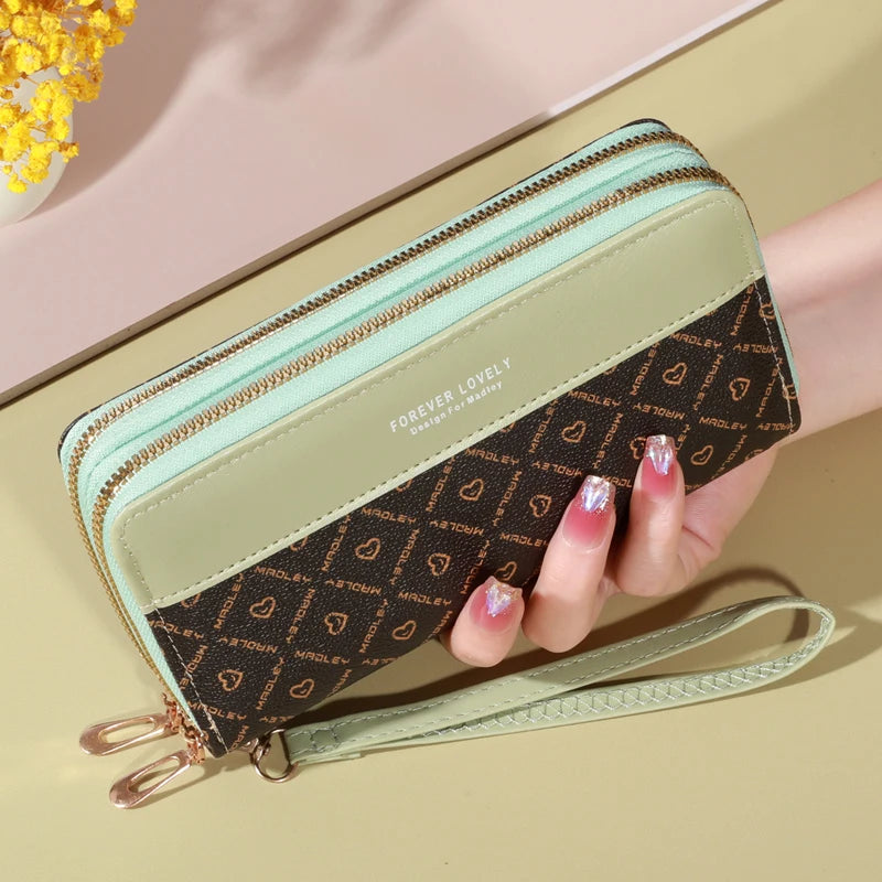 Lovely Classic Wallet, Large Capacity Clutch Purse With Zipper, Card Holder With 8 Slots And Multiple Compartments, Elegant Hand Clutch
