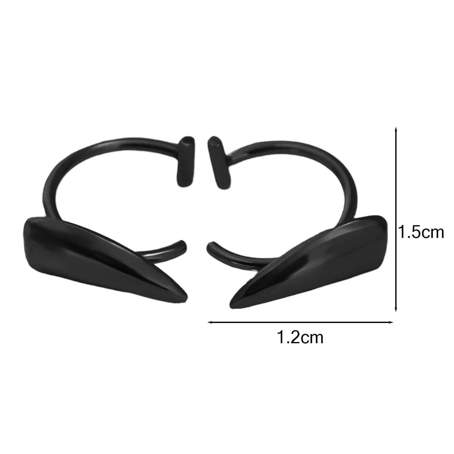 2PCS Stainless Steel Personalised Sharp Teeth Fake Piercing Lip Ring Punk Exaggerated Jewelry for Women Gothic Body Jewelry