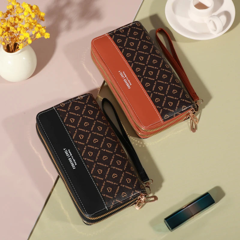 Stylish Classic Wallet, Large Capacity Clutch Purse With Zipper, Card Holder With 8 Slots And Multiple Compartments, Elegant Hand Clutch