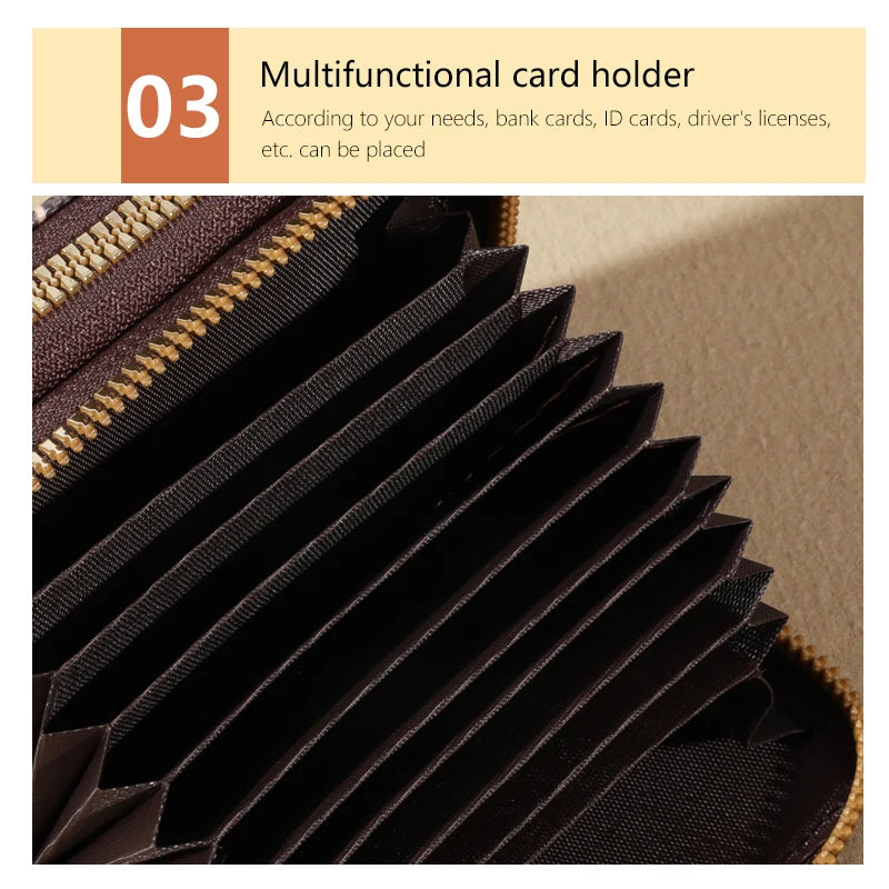 European and American style card bag for women, multi-slot, exquisite, high-end, compact ID bag, large-capacity driver's license