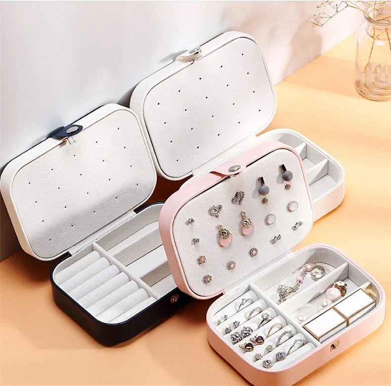 Portable Jewelry Box Jewelry, Beautiful Boxes Button Leather Storage Zipper Jewelers, The Best Gift For Her, Kind Travel Organizer Storage Case For Accessories And Make Up, The Best Organizer Accessories For Home