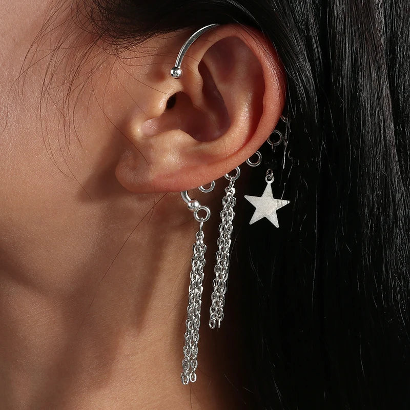 Charm Bohemian Pearls Stone Ear Cuff, Wrap Stud Clip Earrings For Girl, Trendy Earrings Jewelry Bijoux