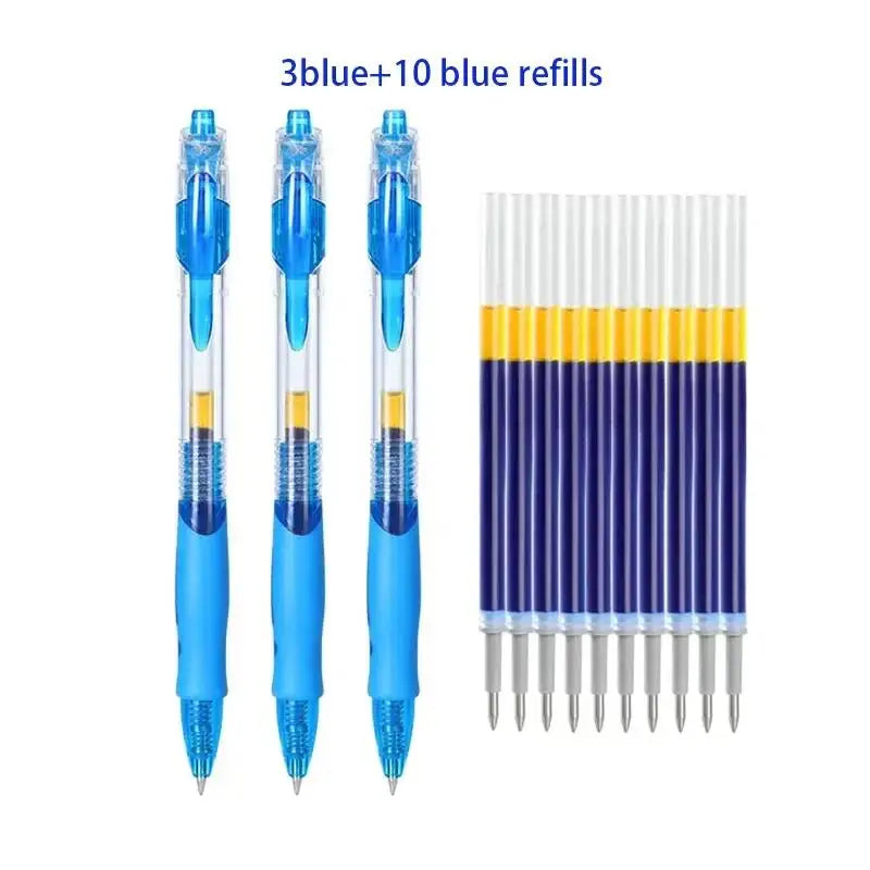 10/30PCS Gel Pens Refills Set Kawaii Stationery Writing Pen Black/Red/Blue Ink 0.5 mm Ballpoint Pen For Office & School Supplies
